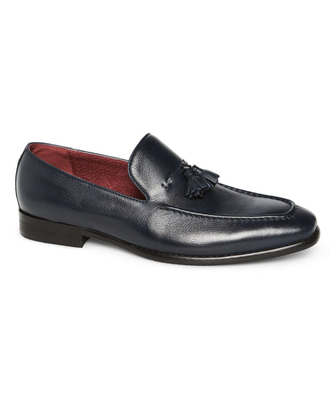 Tassel Leather Loafer Navy Perry Ellis