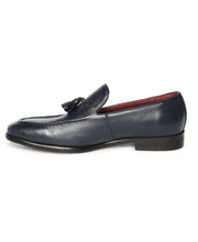 Tassel Leather Loafer Navy Perry Ellis