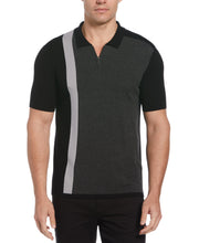 Color Block Zip Polo (Black) 