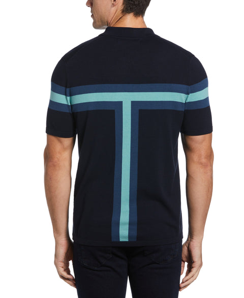 Color Block Tech Zip Polo (Dark Sapphire) 