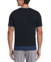 Tech Contrast Ribbed Crew Neck Tee  (Dark Sapphire) 