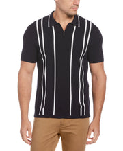 Tech Knit Vertical Stripe Zip Polo