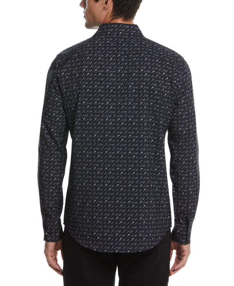 Total Stretch Geo Print Shirt (Black) 
