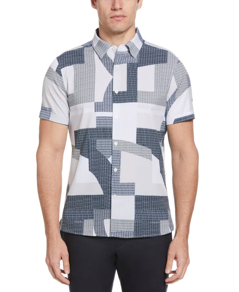 Total Stretch Geometic Print Shirt (Lunar Rock) 