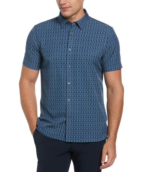 Total Stretch Slim Fit Brick Motif Shirt