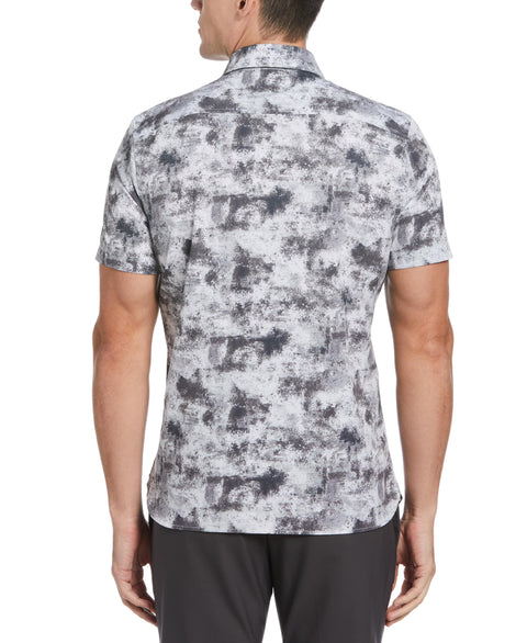 Total Stretch Slim Fit Marble Print Shirt (Chiseled Stone) 