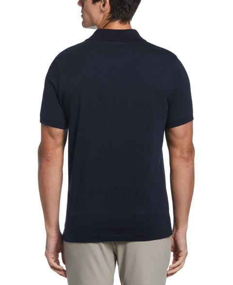 Placed Flortal Print Polo (Dark Sapphire) 