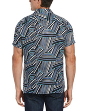 Untucked Linen Blend Abstract Print Shirt