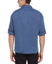 Untucked Roll Sleeve Linen Chambray Shirt