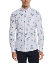 Untucked Total Stretch Floral Print Shirt (Bright White) 
