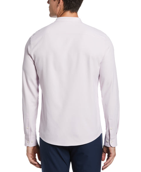 Untucked Total Stretch Slim Fit Banded Collar Shirt (Lavender Fog) 