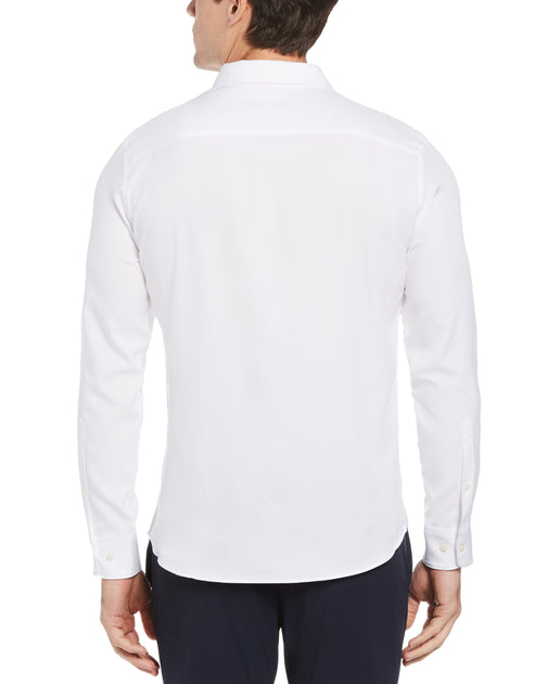 Untucked Total Stretch Slim Fit Solid Shirt | Perry Ellis