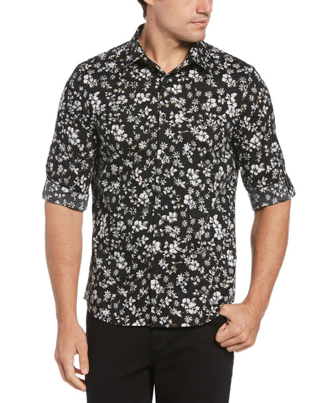 Untucked Water Floral Printed Shirt