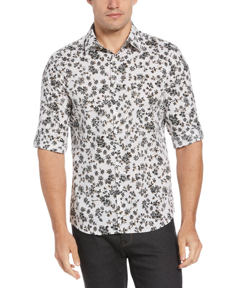 Untucked Water Floral Printed Shirt