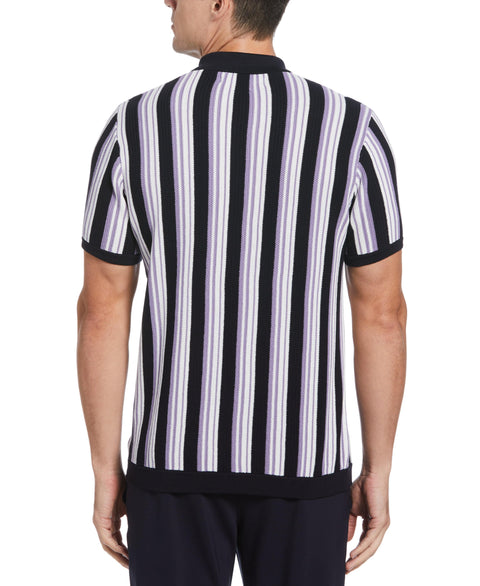 Vertical Stripe Polo (Dark Sapphire) 