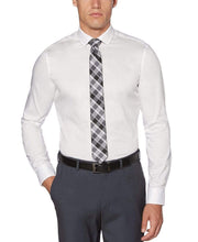 Very Slim Fit Non-Iron Solid Dress Shirt White Perry Ellis