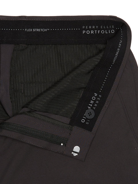 Very Slim Fit Solid Portfolio Pant Charcoal Perry Ellis