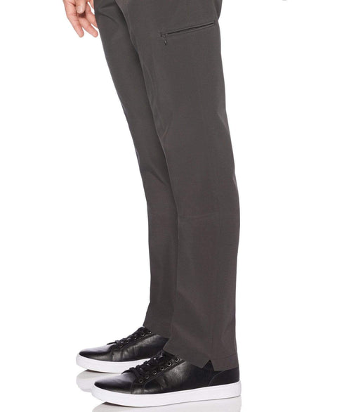 Very Slim Fit Washable Gray Check Tech Suit Pant Slate Perry Ellis