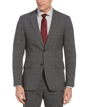 Very Slim Fit Windowpane Suit Jacket Charcoal Perry Ellis