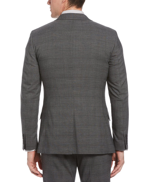 Very Slim Fit Windowpane Suit Jacket Charcoal Perry Ellis