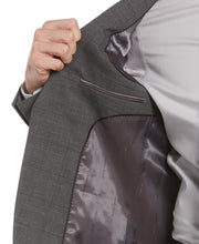 Very Slim Fit Windowpane Suit Jacket Charcoal Perry Ellis