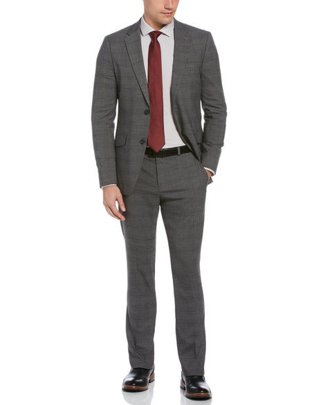 Very Slim Fit Windowpane Suit Jacket Charcoal Perry Ellis