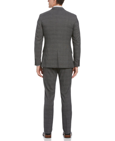 Very Slim Fit Windowpane Suit Jacket Charcoal Perry Ellis