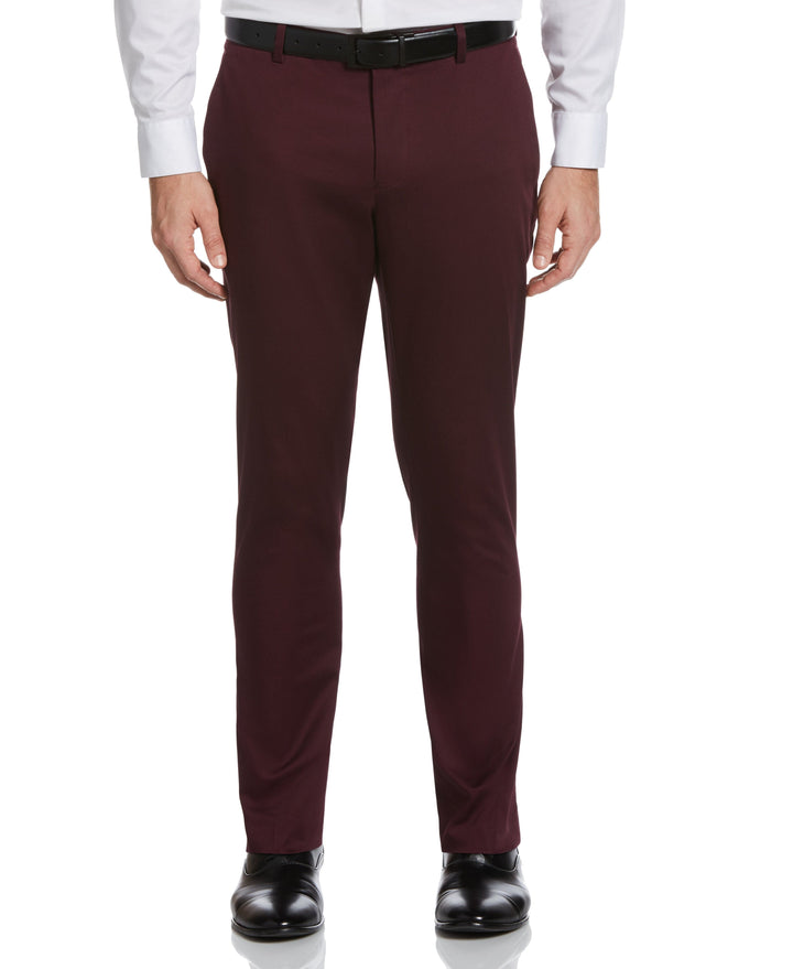 Very Slim Satin Suit Pant Wine Perry Ellis