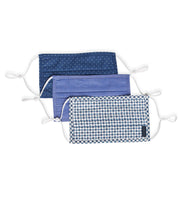 Reusable Poplin 3 Pack Pleated Fabric Face Mask Assorted Perry Ellis