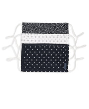Reusable Poplin 3 Pack Pleated Fabric Face Mask Assorted Perry Ellis