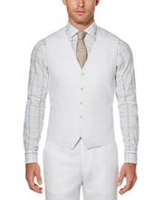 Tall Linen Suit Vest Bright White Perry Ellis