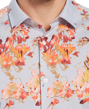 Multi-Color Floral Print Stretch Shirt (Heather) 
