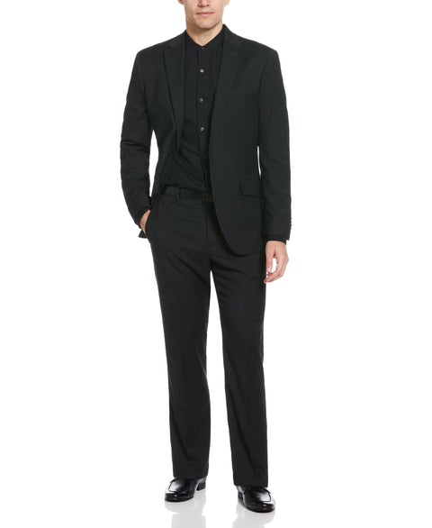 Machine Washable Black Textured Suit
