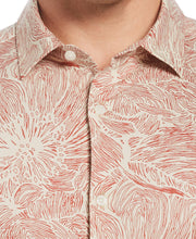 Sketch Print Stretch Shirt (Marsala) 